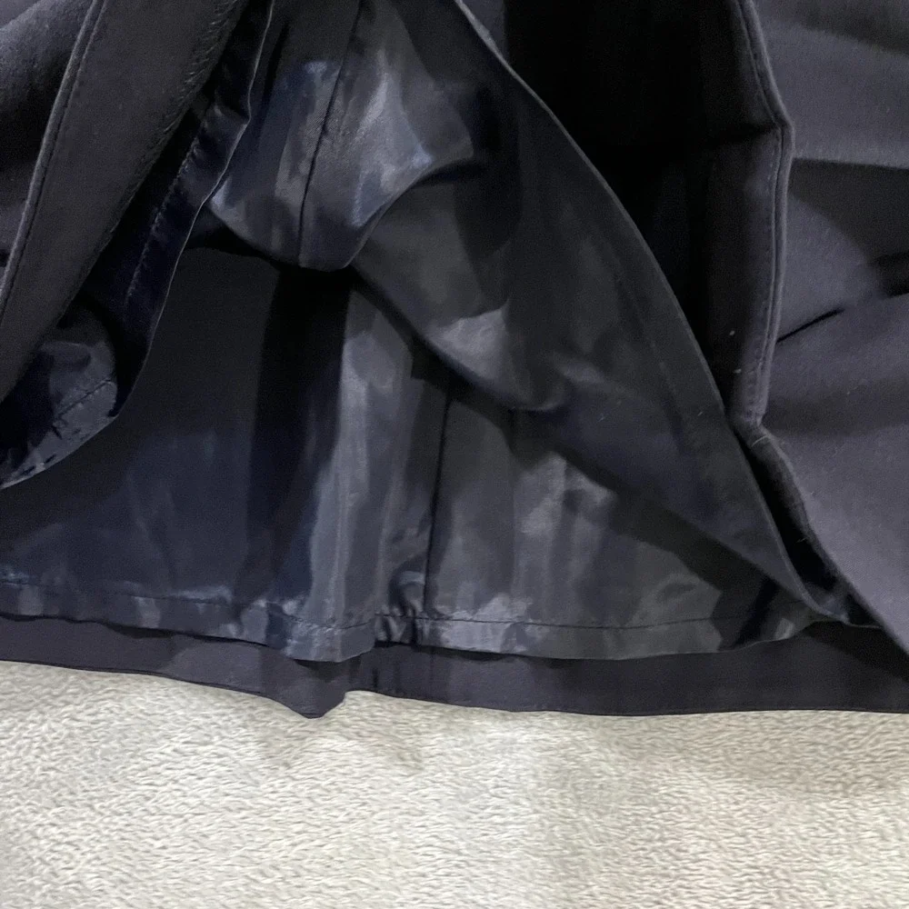Ellen Tracy Skirt Womens 10 Metallic Navy Blue Career Office Lined Zip‎